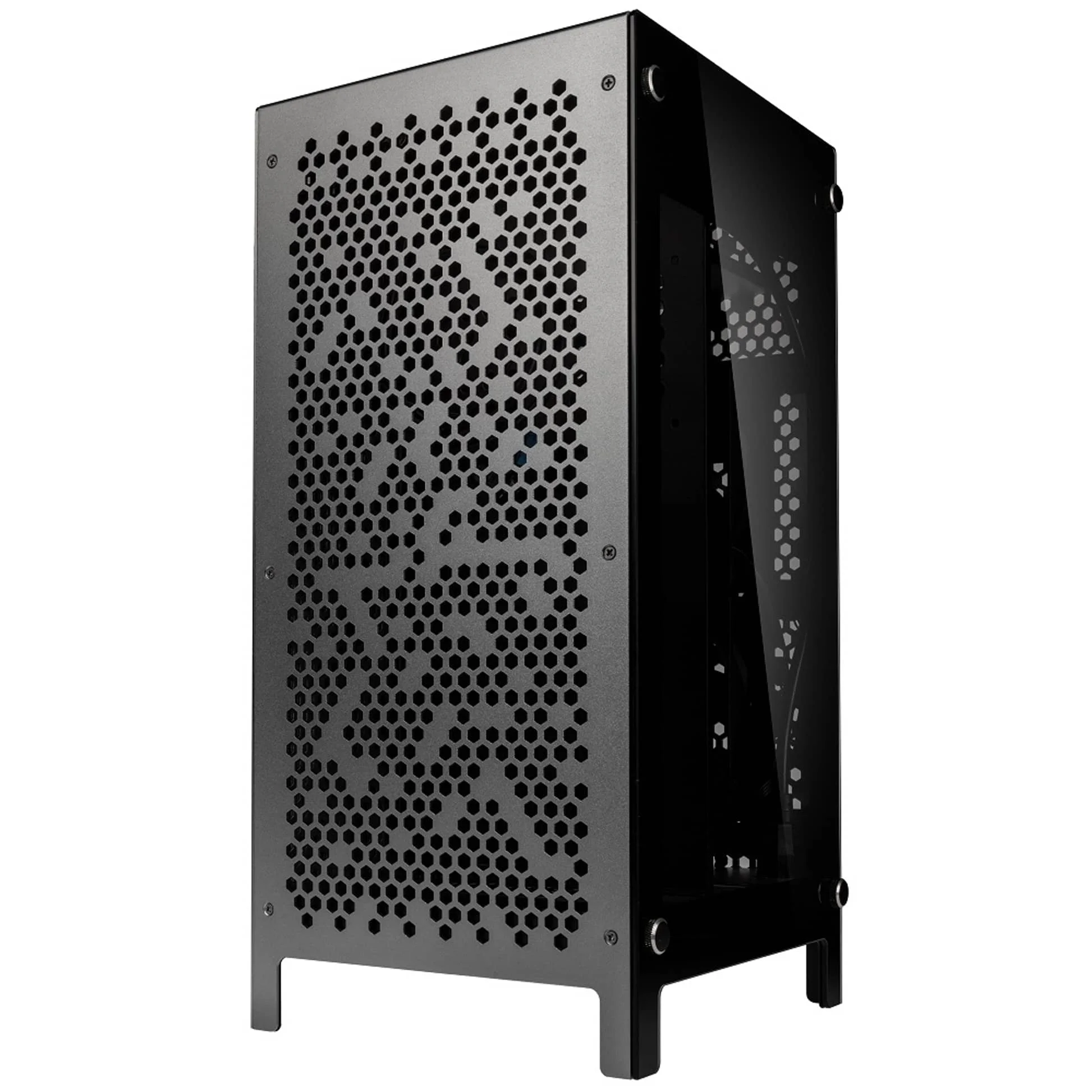Front view of a compact AMD Ryzen 5 5600G mini PC custom built in Scunthorpe by PC Lincs